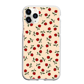 Чехол для iPhone 11 Pro Max матовый с принтом Прованс из роз в Кировске, Силикон |  | flowers | girls | red roses | roses | vintage | букет | бутоны | винтаж | девушкам | женщинам | красные розы | красные цветы | листья | нарисованные цветы | подарок | природа | прованс | розы | узор | цветочный принт