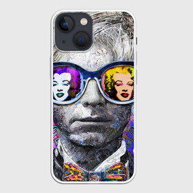 Чехол для iPhone 13 mini с принтом Andy Warhol (Энди Уорхол) в Кировске,  |  | andy warhol | warhol | бабочка | берюзовая | бирюзовая мэрилин | галстук бабочка | картина | мерелин | мерлин | мэрелин | мэрилин | очки | портрет | уорхол | энди уорхол | эндрю уорхол