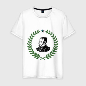 Мужская футболка хлопок с принтом Макс Штирнер в Кировске, 100% хлопок | прямой крой, круглый вырез горловины, длина до линии бедер, слегка спущенное плечо. | anarchy | spook | stirner | анархизм | исторические личности | философы | штирнер