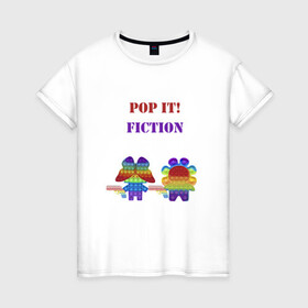 Женская футболка хлопок с принтом Pop-it story в Кировске, 100% хлопок | прямой крой, круглый вырез горловины, длина до линии бедер, слегка спущенное плечо | pop it. simple dimple | кримальное чтиво | поп ит | симпл димпл