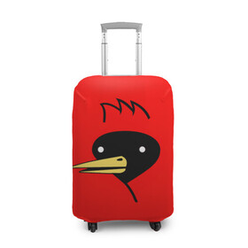 Чехол для чемодана 3D с принтом Омская Птица в Кировске, 86% полиэфир, 14% спандекс | двустороннее нанесение принта, прорези для ручек и колес | winged doom | вингедум | мемы | омск | птица