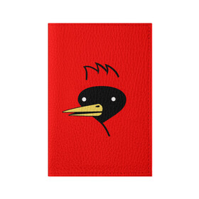Обложка для паспорта матовая кожа с принтом Омская Птица в Кировске, натуральная матовая кожа | размер 19,3 х 13,7 см; прозрачные пластиковые крепления | winged doom | вингедум | мемы | омск | птица