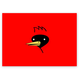 Поздравительная открытка с принтом Омская Птица в Кировске, 100% бумага | плотность бумаги 280 г/м2, матовая, на обратной стороне линовка и место для марки
 | winged doom | вингедум | мемы | омск | птица