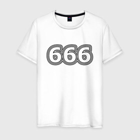 Мужская футболка хлопок с принтом 666 в Кировске, 100% хлопок | прямой крой, круглый вырез горловины, длина до линии бедер, слегка спущенное плечо. | 666 | апокалипсис | дъявол | число | шесть