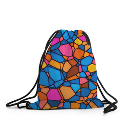 Рюкзак-мешок 3D с принтом Mosaic в Кировске, 100% полиэстер | плотность ткани — 200 г/м2, размер — 35 х 45 см; лямки — толстые шнурки, застежка на шнуровке, без карманов и подкладки | mosaic | мозаика | стекло | текстура
