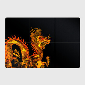 Магнитный плакат 3Х2 с принтом Золотой китайский дракон в Кировске, Полимерный материал с магнитным слоем | 6 деталей размером 9*9 см | Тематика изображения на принте: азиатский дракон | дракон | золотой | золотой азиатский дракон | золотой дракон | золотой китайский дракон | золотой японский дракон | китайский дракон | японский дракон