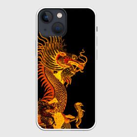 Чехол для iPhone 13 mini с принтом Золотой китайский дракон в Кировске,  |  | азиатский дракон | дракон | золотой | золотой азиатский дракон | золотой дракон | золотой китайский дракон | золотой японский дракон | китайский дракон | японский дракон