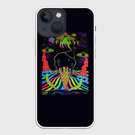 Чехол для iPhone 13 mini с принтом Психоделика НЛО в Кировске,  |  | pop art | арт | инопланетяне | космос | летающая тарелка | мороженное | нло | ногти | психодел | психоделика | радуга | рука