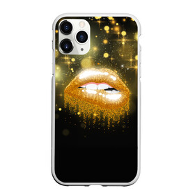 Чехол для iPhone 11 Pro матовый с принтом Губы в Кировске, Силикон |  | Тематика изображения на принте: блестки | блестящий | губки | губы | желтый | звезды | краски | отпечаток | поцелуй | розовый | сверкает