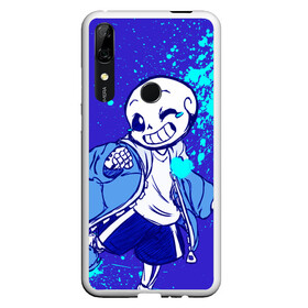 Чехол для Honor P Smart Z с принтом UNDERTALE SANS BLUE в Кировске, Силикон | Область печати: задняя сторона чехла, без боковых панелей | sans | undertale | андертале | андертейл | гтвукефду | игра | подземная история | подземная сказка | санс | ундертале