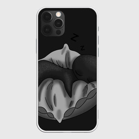 Чехол для iPhone 12 Pro Max с принтом Сплюха в Кировске, Силикон |  | black | dark | dream | gothic | gray | monochrome | mork2028 | night | shadow | sleep | white | готический | монохромный | морк2028 | ночь | серый | сон | спящий | тень | тьма | чёрно белый