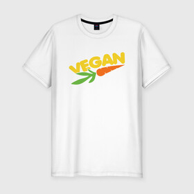 Мужская футболка хлопок Slim с принтом Веган - Морковь в Кировске, 92% хлопок, 8% лайкра | приталенный силуэт, круглый вырез ворота, длина до линии бедра, короткий рукав | green | greenpaece | nature | sport | vegan | yoga | веган | вегетарианец | гринпис | еда | животные | жизнь | здоровье | зеленый | йога | мир | овощи | пища | планета | природа | растение | спорт | тело | фрукты
