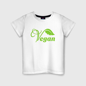 Детская футболка хлопок с принтом Vegan Power в Кировске, 100% хлопок | круглый вырез горловины, полуприлегающий силуэт, длина до линии бедер | green | greenpaece | nature | sport | vegan | yoga | веган | вегетарианец | гринпис | еда | животные | жизнь | здоровье | зеленый | йога | мир | овощи | пища | планета | природа | растение | спорт | тело | фрукты