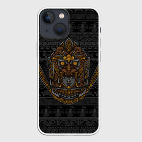 Чехол для iPhone 13 mini с принтом Ацтекский дракон из камня в Кировске,  |  | ацтеки | ацтекский дракон | воин | дракон | дракон ацтек | дракон ацтеков | дракон ацтекский | дракон из камня | древний дракон | желтый дракон | камень | оранжевый дракон | шлем