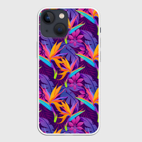 Чехол для iPhone 13 mini с принтом Тропические листья в Кировске,  |  | абстракция | листья | паттерн | текстуры | тропики | узоры | цветы