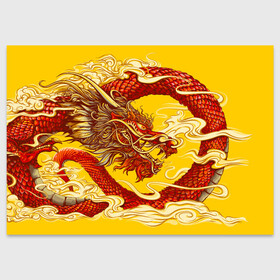 Поздравительная открытка с принтом Китайский Дракон, China Dragon в Кировске, 100% бумага | плотность бумаги 280 г/м2, матовая, на обратной стороне линовка и место для марки
 | Тематика изображения на принте: chinese dragon | dhina dragon | dragon | азиатский дракон | восточный дракон | дракон | китайские драконы | китайский дракон | красный дракон | традиционный китайский дракон | японский дракон