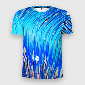 Мужская футболка 3D спортивная с принтом Морские водоросли! в Кировске, 100% полиэстер с улучшенными характеристиками | приталенный силуэт, круглая горловина, широкие плечи, сужается к линии бедра | гавайи. | море | океан | отдых | пляж | спокойствие | штиль