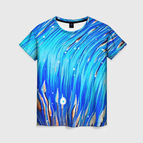 Женская футболка 3D с принтом Морские водоросли! в Кировске, 100% полиэфир ( синтетическое хлопкоподобное полотно) | прямой крой, круглый вырез горловины, длина до линии бедер | гавайи. | море | океан | отдых | пляж | спокойствие | штиль