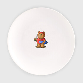 Тарелка с принтом Газировка и медведь в Кировске, фарфор | диаметр - 210 мм
диаметр для нанесения принта - 120 мм | bear | газировка | иллюстрация | мишка | скейтборд