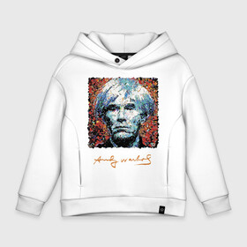 Детское худи Oversize хлопок с принтом Andy Warhol в Кировске, френч-терри — 70% хлопок, 30% полиэстер. Мягкий теплый начес внутри —100% хлопок | боковые карманы, эластичные манжеты и нижняя кромка, капюшон на магнитной кнопке | Тематика изображения на принте: andy warhol | art | legend | pop art | portrait | signature | искусство | легенда | подпись | поп арт | портрет | энди уорхол