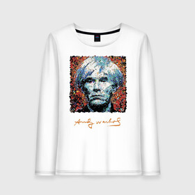 Женский лонгслив хлопок с принтом Andy Warhol в Кировске, 100% хлопок |  | andy warhol | art | legend | pop art | portrait | signature | искусство | легенда | подпись | поп арт | портрет | энди уорхол