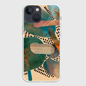Чехол для iPhone 13 mini с принтом Birches and fields в Кировске,  |  | абстракция | бежевый | береза | графика | поле