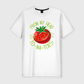 Мужская футболка хлопок Slim с принтом Tomatoes в Кировске, 92% хлопок, 8% лайкра | приталенный силуэт, круглый вырез ворота, длина до линии бедра, короткий рукав | Тематика изображения на принте: green | greenpaece | nature | sport | vegan | yoga | веган | вегетарианец | гринпис | еда | животные | жизнь | здоровье | зеленый | йога | мир | овощи | пища | планета | помидор | природа | растение | спорт | тело | фрукты