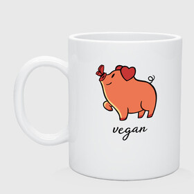 Кружка керамическая с принтом Pig Vegan в Кировске, керамика | объем — 330 мл, диаметр — 80 мм. Принт наносится на бока кружки, можно сделать два разных изображения | green | greenpaece | nature | sport | vegan | yoga | веган | вегетарианец | гринпис | еда | животные | жизнь | здоровье | зеленый | йога | мир | овощи | пища | планета | природа | растение | свинья | спорт | тело | фрукты