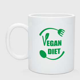 Кружка керамическая с принтом Vegan Diet в Кировске, керамика | объем — 330 мл, диаметр — 80 мм. Принт наносится на бока кружки, можно сделать два разных изображения | green | greenpaece | nature | sport | vegan | yoga | веган | вегетарианец | гринпис | диета | еда | животные | жизнь | здоровье | зеленый | йога | мир | овощи | пища | планета | природа | растение | спорт | тело | фрукты