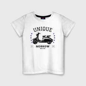 Детская футболка хлопок с принтом unique в Кировске, 100% хлопок | круглый вырез горловины, полуприлегающий силуэт, длина до линии бедер | bike | fast | moskow | motor | motorbike | racer | retro | rider | rock | vintage