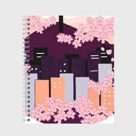 Тетрадь с принтом Seoul Tower With Woodblock в Кировске, 100% бумага | 48 листов, плотность листов — 60 г/м2, плотность картонной обложки — 250 г/м2. Листы скреплены сбоку удобной пружинной спиралью. Уголки страниц и обложки скругленные. Цвет линий — светло-серый
 | Тематика изображения на принте: 3racha | bts | bts idol | drake | exid hot pink | ikon | kpop | seoul tower with woodblock style cherry blossoms south korea | sleepy baby wolf | stay gold | кейпоп | корейская музыка | корея | кпоп | поп
