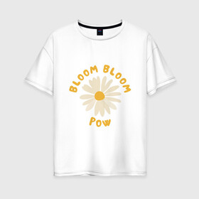 Женская футболка хлопок Oversize с принтом THE BOYZ Bloom Bloom Pow Cute  в Кировске, 100% хлопок | свободный крой, круглый ворот, спущенный рукав, длина до линии бедер
 | 3racha | bts | bts idol | drake | exid hot pink | ikon | kpop | sleepy baby wolf | stay gold | the boyz bloom bloom pow cute retro lyrics | кейпоп | корейская музыка | корея | кпоп | поп