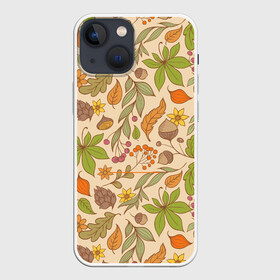 Чехол для iPhone 13 mini с принтом AUTUMN LEAVES в Кировске,  |  | autumn | cute | fancy | nature