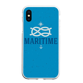 Чехол для iPhone XS Max матовый с принтом Морской ВМФ в Кировске, Силикон | Область печати: задняя сторона чехла, без боковых панелей | веревка | вмф | волна | море | морской | моряк | океан | профессия | узел | якорь