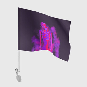 Флаг для автомобиля с принтом СИРЕНОГОЛОВЫЙ НЕОН в Кировске, 100% полиэстер | Размер: 30*21 см | neon | siren head | игра | монстр | неон | сиреноголовый | существо | хоррор