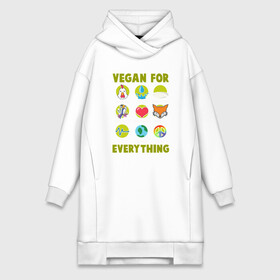 Платье-худи хлопок с принтом Vegan For Everything в Кировске,  |  | green | greenpaece | nature | sport | vegan | yoga | веган | вегетарианец | гринпис | еда | животные | жизнь | здоровье | зеленый | йога | мир | овощи | пища | планета | природа | растение | спорт | тело | фрукты