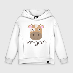 Детское худи Oversize хлопок с принтом Vegan Cow в Кировске, френч-терри — 70% хлопок, 30% полиэстер. Мягкий теплый начес внутри —100% хлопок | боковые карманы, эластичные манжеты и нижняя кромка, капюшон на магнитной кнопке | Тематика изображения на принте: cow | green | greenpaece | nature | sport | vegan | yoga | веган | вегетарианец | гринпис | еда | животные | жизнь | здоровье | зеленый | йога | корова | мир | овощи | пища | планета | природа | растение | спорт | тело | фрукты