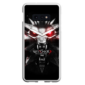 Чехол для Samsung S10E с принтом THE WITCHER LOGO в Кировске, Силикон | Область печати: задняя сторона чехла, без боковых панелей | logo | the witcher | ведьмак | зе витчер | игра | компьютерная игра | лого | логотип