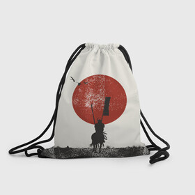 Рюкзак-мешок 3D с принтом Самурай на коне в Кировске, 100% полиэстер | плотность ткани — 200 г/м2, размер — 35 х 45 см; лямки — толстые шнурки, застежка на шнуровке, без карманов и подкладки | samurai | буси | воин | конь | самурай | философия | япония