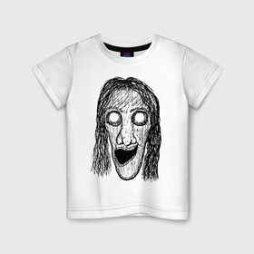 Детская футболка хлопок с принтом Растрепанное лицо в Кировске, 100% хлопок | круглый вырез горловины, полуприлегающий силуэт, длина до линии бедер | dead | ghost | halloween | horror | suspense | vampire | witch | zombie