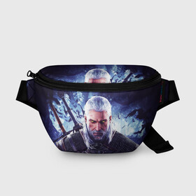 Поясная сумка 3D с принтом THE WITCHER / GERALT OF RIVIA в Кировске, 100% полиэстер | плотная ткань, ремень с регулируемой длиной, внутри несколько карманов для мелочей, основное отделение и карман с обратной стороны сумки застегиваются на молнию | the witcher | ведьмак | геральт | зе витчер | игра | компьютерная игра