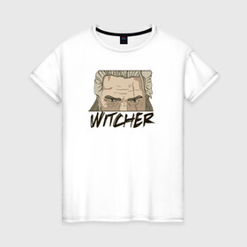 Женская футболка хлопок с принтом Ведьмак в Кировске, 100% хлопок | прямой крой, круглый вырез горловины, длина до линии бедер, слегка спущенное плечо | the witcher | ведьмак | гвинт | геральт | игры