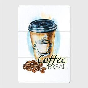 Магнитный плакат 2Х3 с принтом Coffee break в Кировске, Полимерный материал с магнитным слоем | 6 деталей размером 9*9 см | Тематика изображения на принте: coffee | зерна | кофе | кофейные | кофейные зерна | кофейный | любителю кофе | люблю кофе | стаканчик | чашка кофе