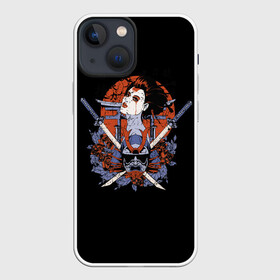 Чехол для iPhone 13 mini с принтом ГеЙша и СамураЙ в Кировске,  |  | девушка | самурай | япония