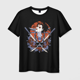 Мужская футболка 3D с принтом ГеЙша и СамураЙ в Кировске, 100% полиэфир | прямой крой, круглый вырез горловины, длина до линии бедер | девушка | самурай | япония