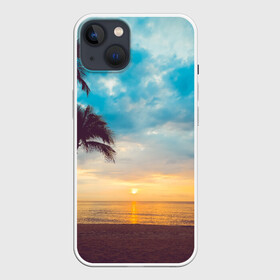 Чехол для iPhone 13 с принтом Пейзаж в Кировске,  |  | Тематика изображения на принте: америка | закат | летний | лето | майами | море | пальмы | пейзаж | пляж | рассвет
