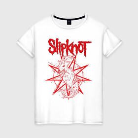 Женская футболка хлопок с принтом Slipknot 