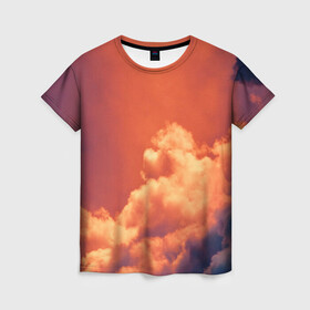 Женская футболка 3D с принтом РАЙ ПОСЛЕ ДОЖДЯ в Кировске, 100% полиэфир ( синтетическое хлопкоподобное полотно) | прямой крой, круглый вырез горловины, длина до линии бедер | блаженство | дождь | облака | природа | рай | свечение | солнце | умиротворение