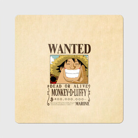 Магнит виниловый Квадрат с принтом WANTED Monkey D. Luffy в Кировске, полимерный материал с магнитным слоем | размер 9*9 см, закругленные углы | Тематика изображения на принте: anime | manga | monkey d. luffy | one piece | аниме | большой куш | ван пис | вон пис | гол д. роджер | кайдо | король пиратов | луфи | луффи | манга | манки д. луффи | нами | нико робин | пират | портгас д. эйс | ророноа зоро