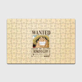 Головоломка Пазл магнитный 126 элементов с принтом WANTED Monkey D. Luffy в Кировске, полимерный материал с магнитным слоем | 126 деталей, размер изделия —  180*270 мм | Тематика изображения на принте: anime | manga | monkey d. luffy | one piece | аниме | большой куш | ван пис | вон пис | гол д. роджер | кайдо | король пиратов | луфи | луффи | манга | манки д. луффи | нами | нико робин | пират | портгас д. эйс | ророноа зоро